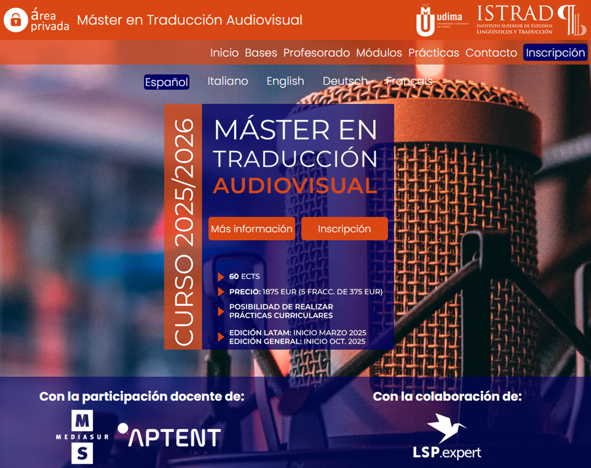 Máster en Traducción Audiovisual